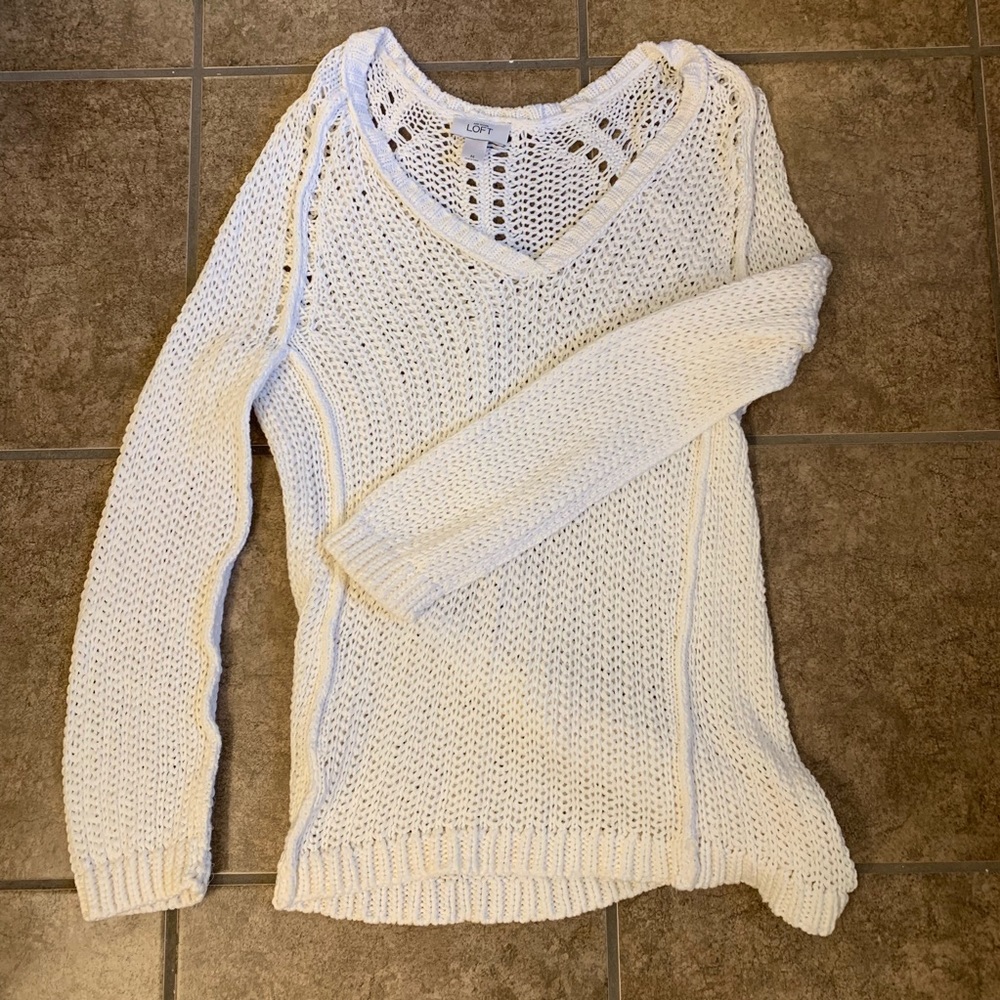 Loft White Sweater Tunic
